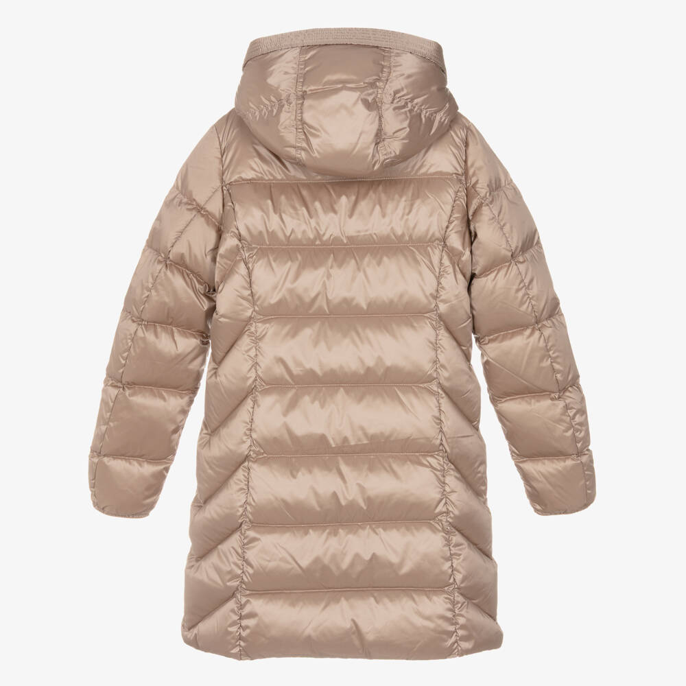 Parajumpers-Girls Beige Hooded Quilted Coat | Childrensalon Outlet