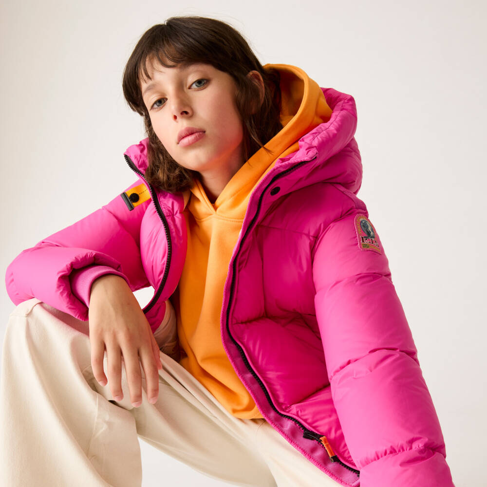 Parajumpers-Girls Fuchsia Hooded Down Puffer Jacket | Childrensalon Outlet