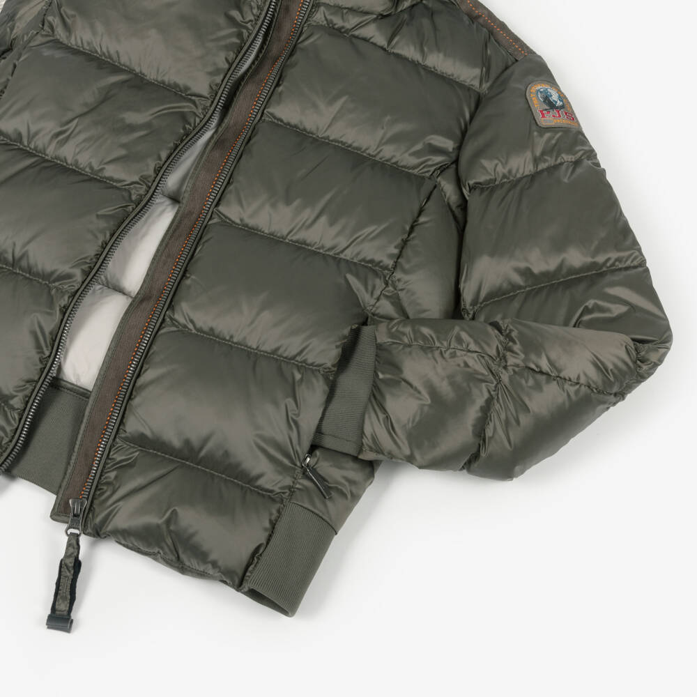 Parajumpers-Girls Green Hooded Puffer Jacket | Childrensalon Outlet