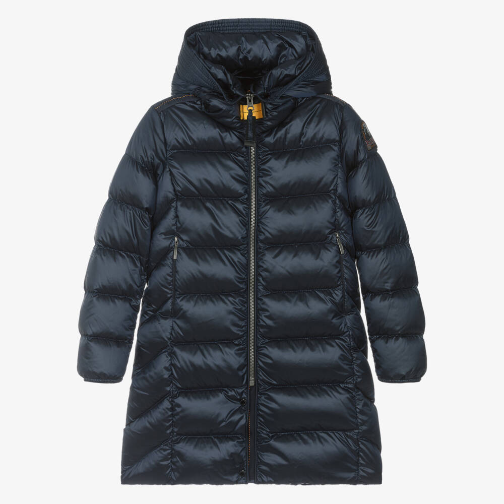 Parajumpers-Girls Navy Blue Hooded Puffer Coat | Childrensalon Outlet