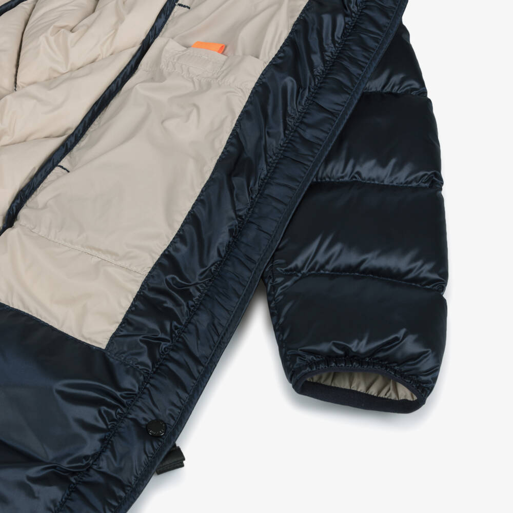 Parajumpers-Girls Navy Blue Hooded Puffer Coat | Childrensalon Outlet