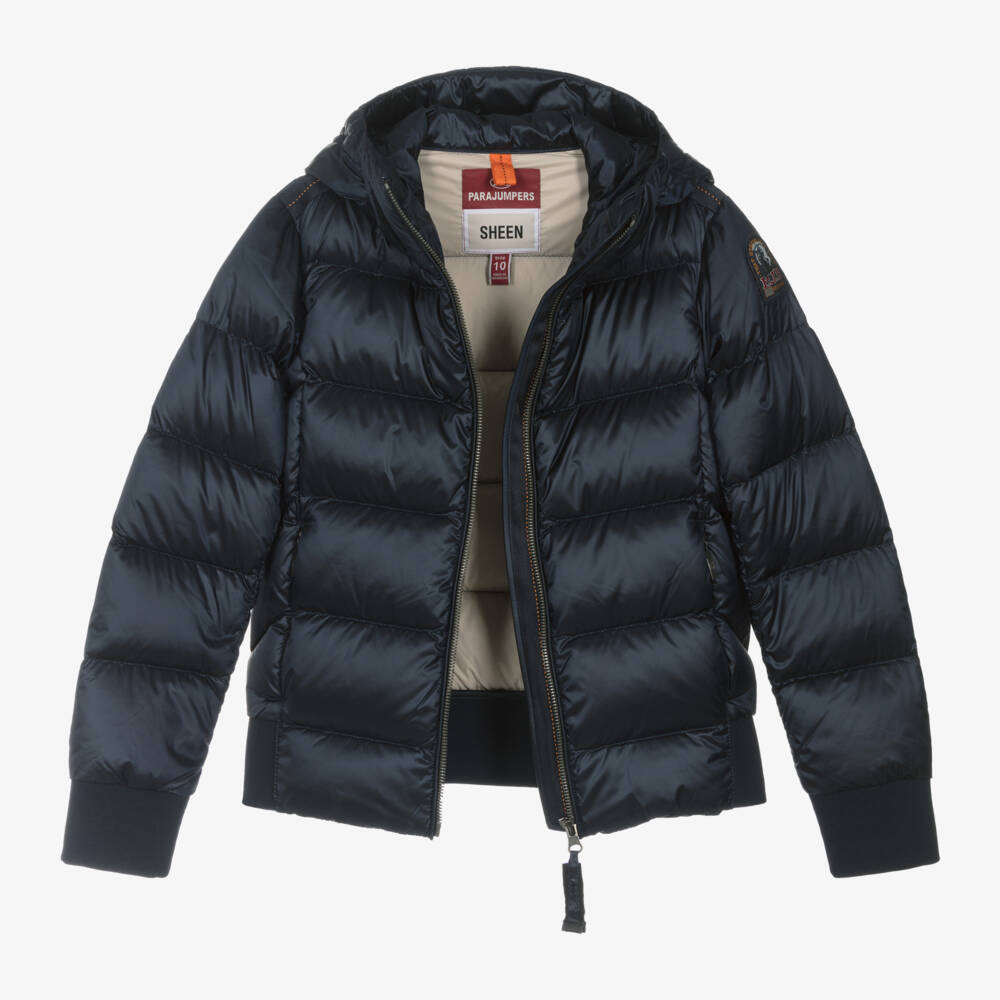 Parajumpers-معطف مبطن بغطاء رأس للبنات بلون كحلي | Childrensalon Outlet
