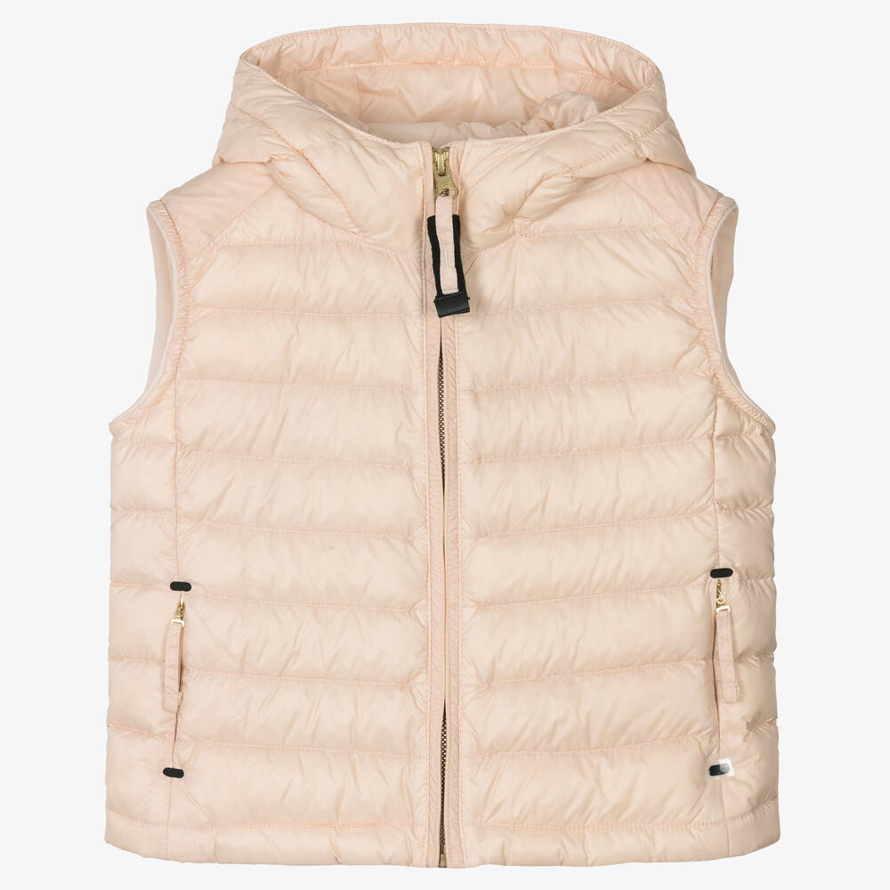 Parajumpers - Girls Pink Down Puffer Gilet | Childrensalon