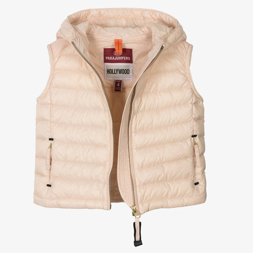 Parajumpers-Girls Pink Down Puffer Gilet | Childrensalon Outlet