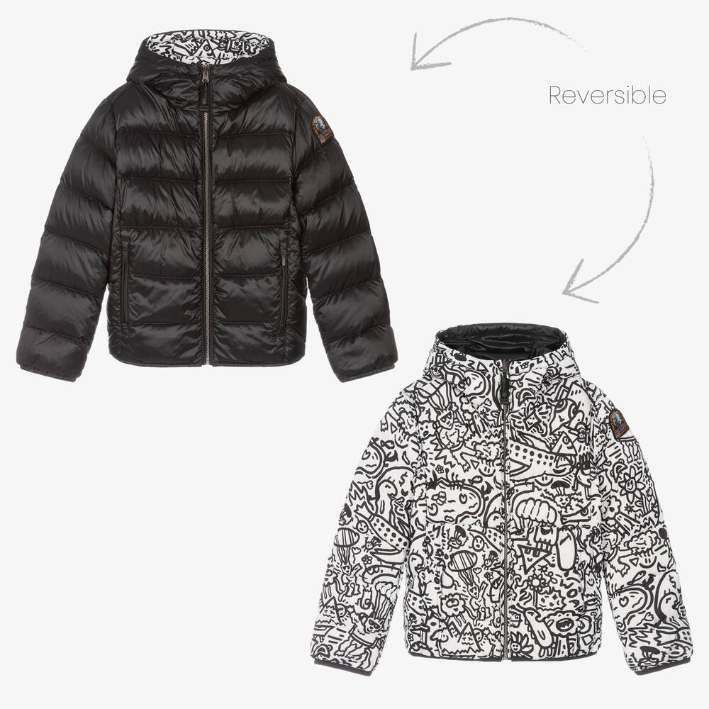 Parajumpers - Teen Black Reversible Down Puffer Jacket | Childrensalon