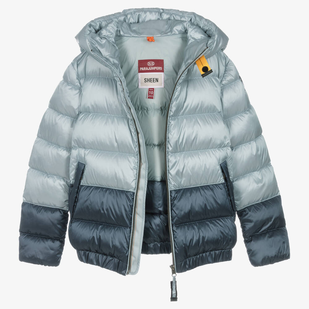 Parajumpers-Teen Boys Blue Hooded Down Jacket | Childrensalon Outlet