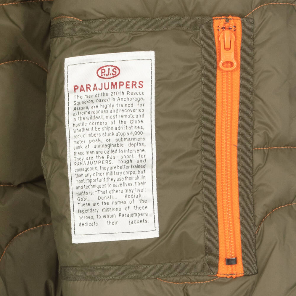 Parajumpers-Teen Boys Green Down Jacket | Childrensalon Outlet