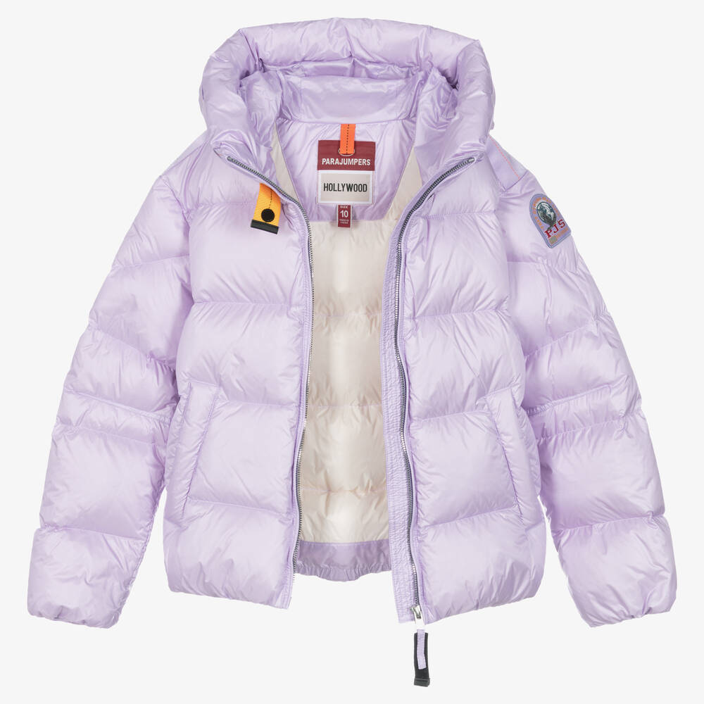 Parajumpers-Teen Girls Purple Hooded Down Jacket | Childrensalon Outlet