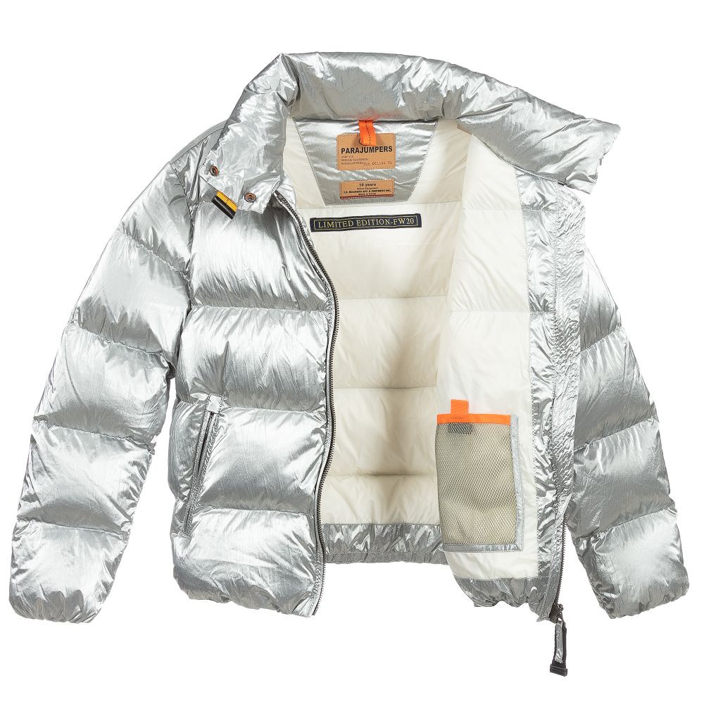 Parajumpers-Teen Silver Logo Puffer Jacket | Childrensalon Outlet