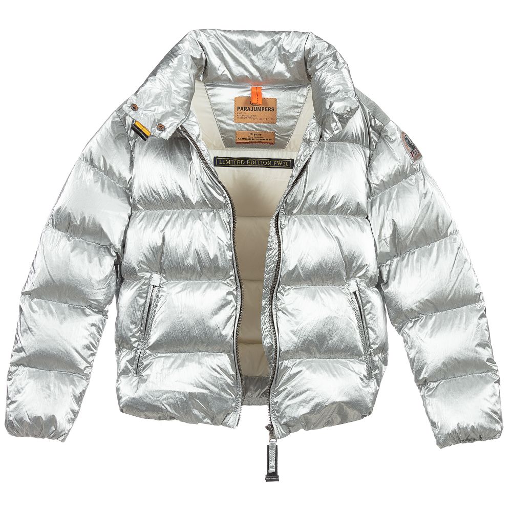 Parajumpers-Teen Silver Logo Puffer Jacket | Childrensalon Outlet