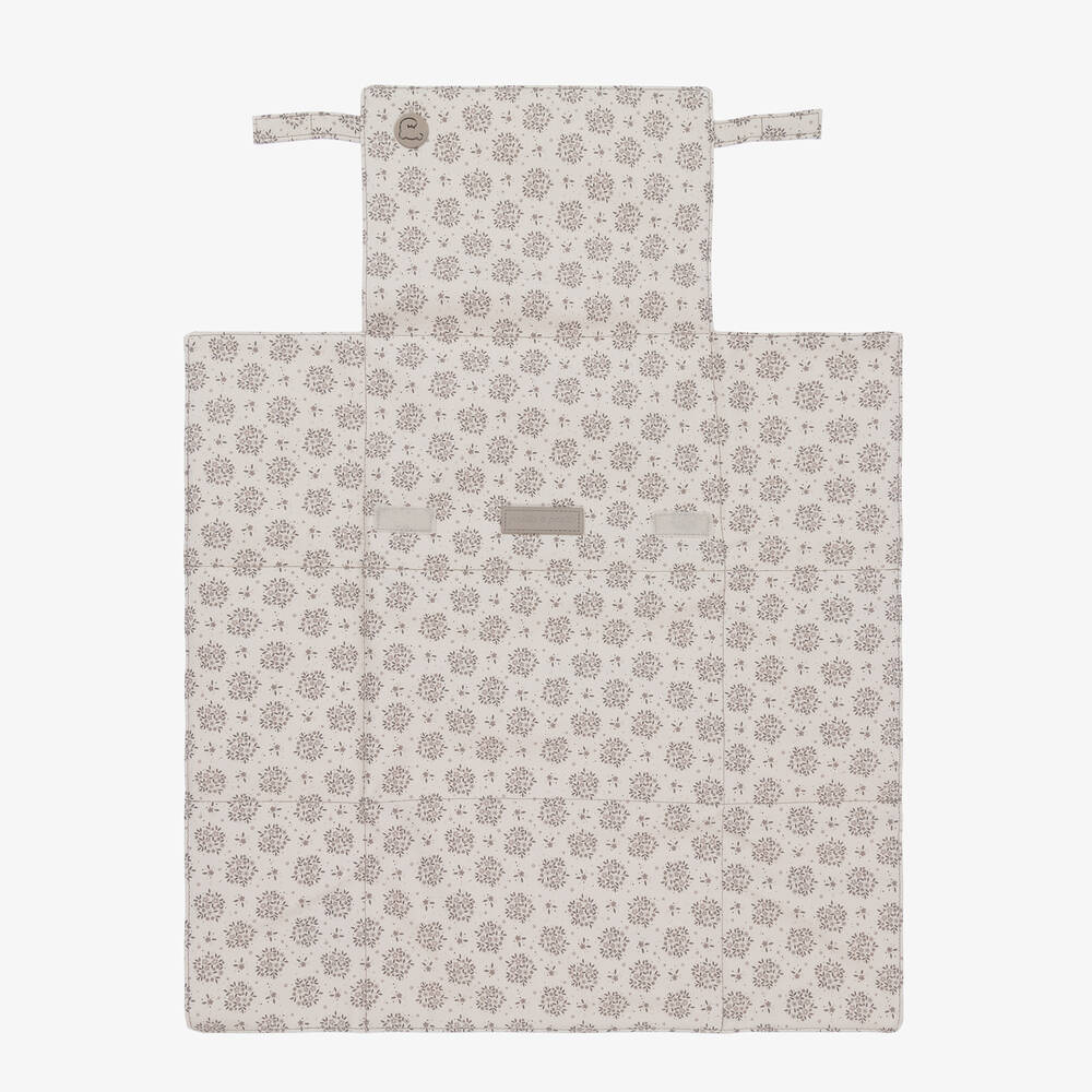 Pasito a Pasito-Beige Floral Baby Changing Mat (70cm) | Childrensalon Outlet