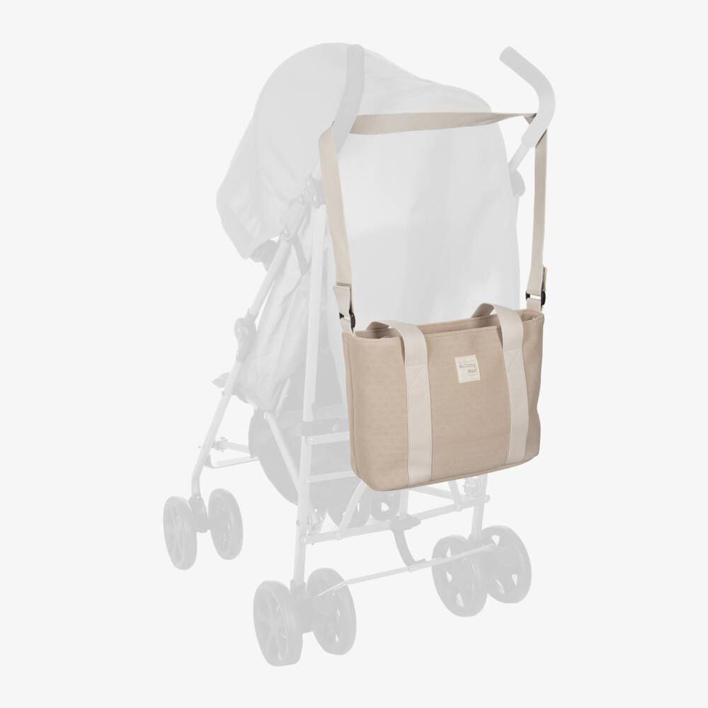 Pasito a Pasito Walking Mum-Beige Woven Stroller Changing Bag (41cm) | Childrensalon Outlet