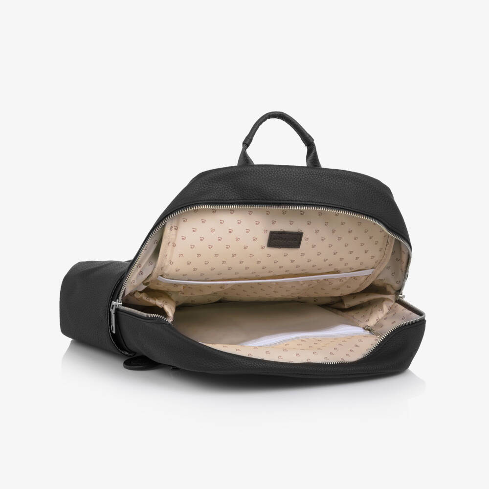 Pasito a Pasito-Black Faux Leather London Changing Backpack (38cm) | Childrensalon Outlet