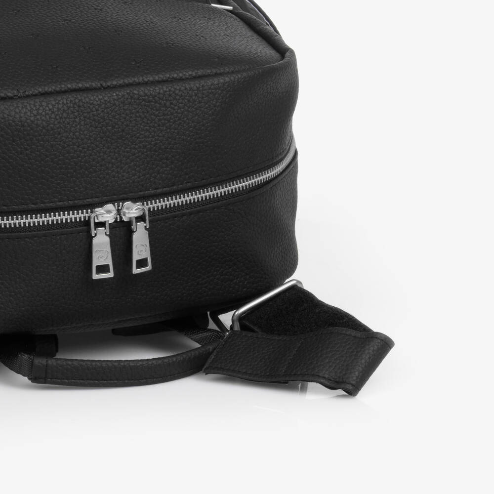 Pasito a Pasito-Black Faux Leather London Changing Backpack (38cm) | Childrensalon Outlet