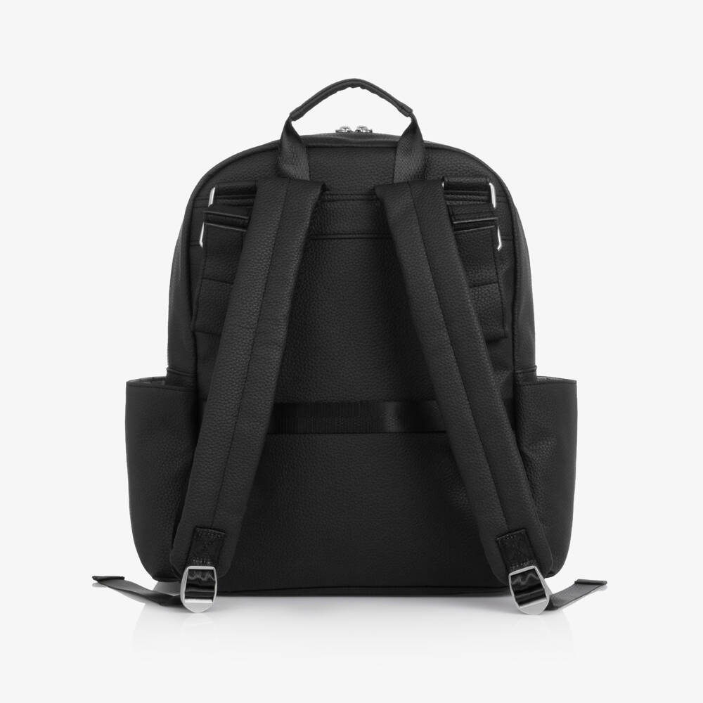 Pasito a Pasito-Black Faux Leather London Changing Backpack (38cm) | Childrensalon Outlet