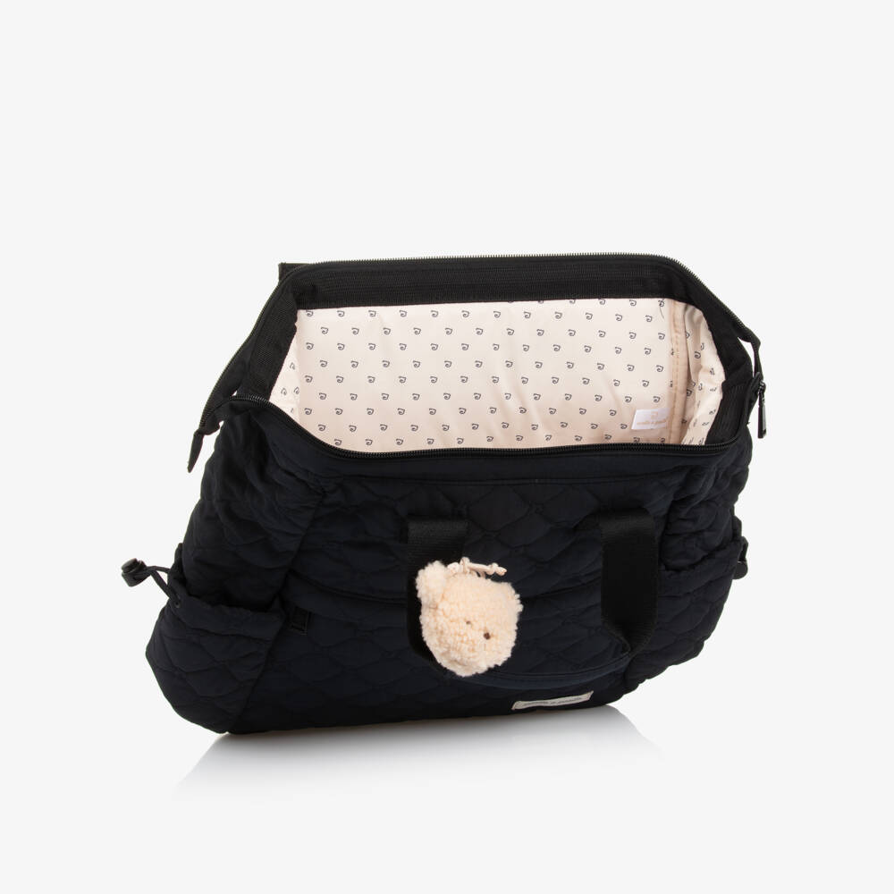 Pasito a Pasito-Black Quilted Changing Backpack (40cm) | Childrensalon Outlet