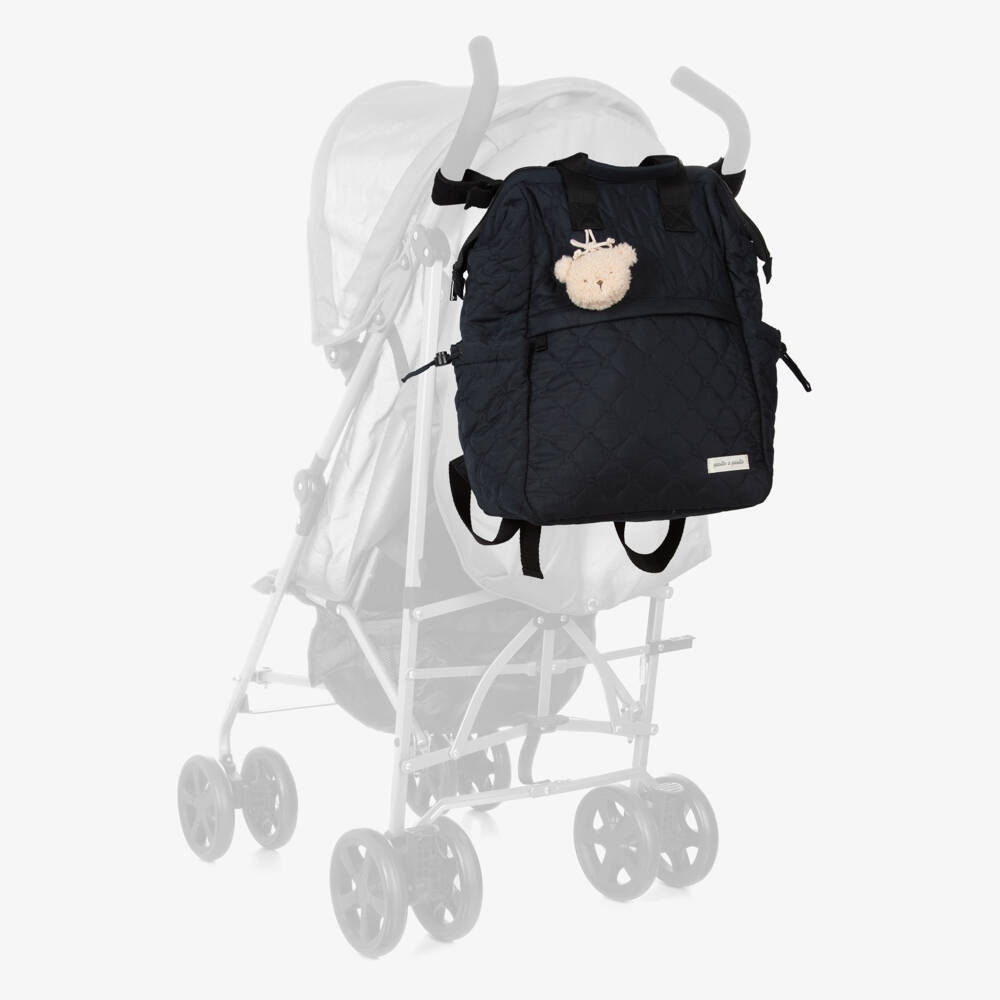 Pasito a Pasito-Black Quilted Changing Backpack (40cm) | Childrensalon Outlet
