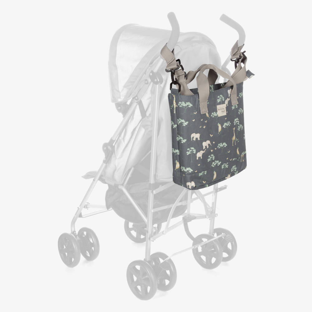 Pasito a Pasito-Blue Cotton Animal Print Changing Bag (40cm) | Childrensalon Outlet