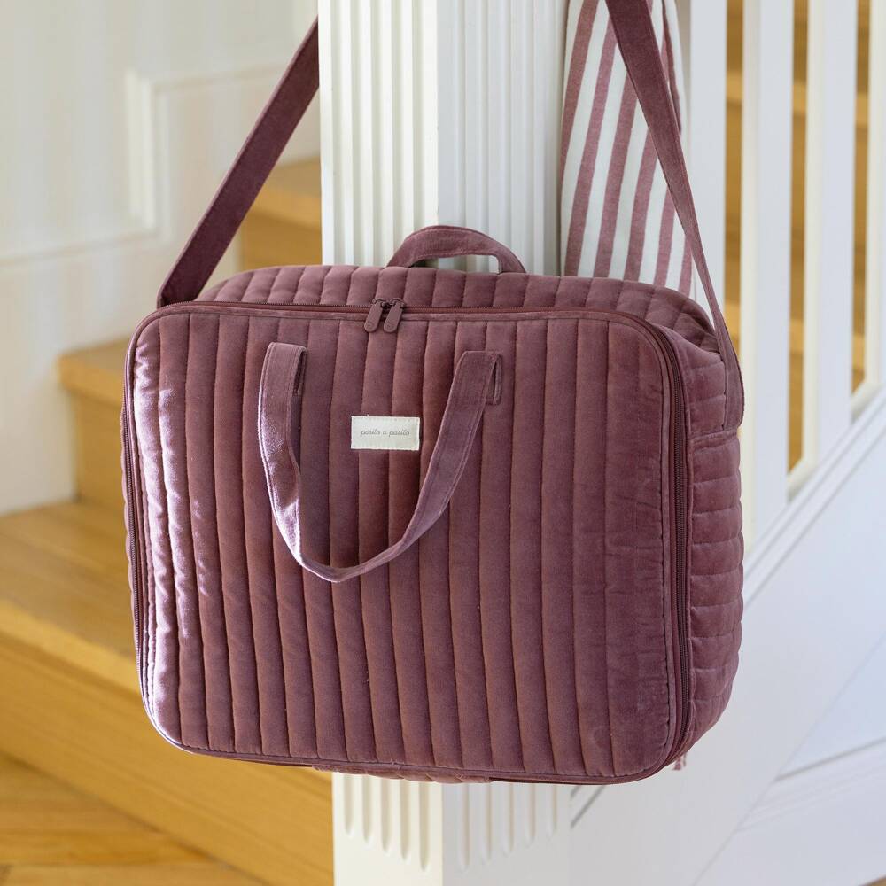 Pasito a Pasito-Cherry Velvet Suitcase (44cm) | Childrensalon Outlet