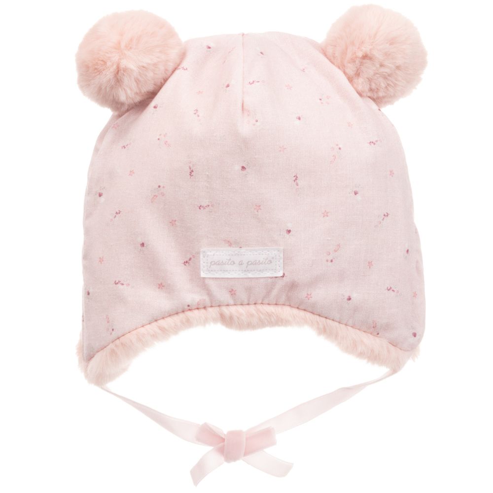 Pasito a Pasito-Cotton & Faux Fur Hat | Childrensalon Outlet