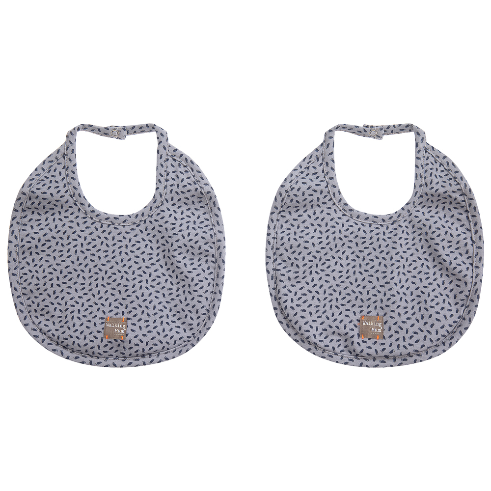 Pasito a Pasito - Grey Cotton Bibs (2 Pack) | Childrensalon