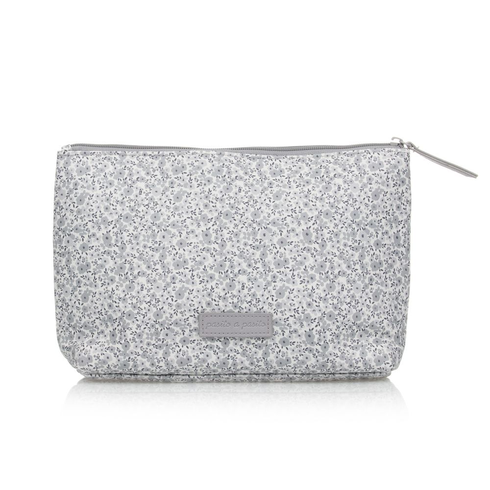 Pasito a Pasito - Grey Floral Wash Bag (31cm) | Childrensalon