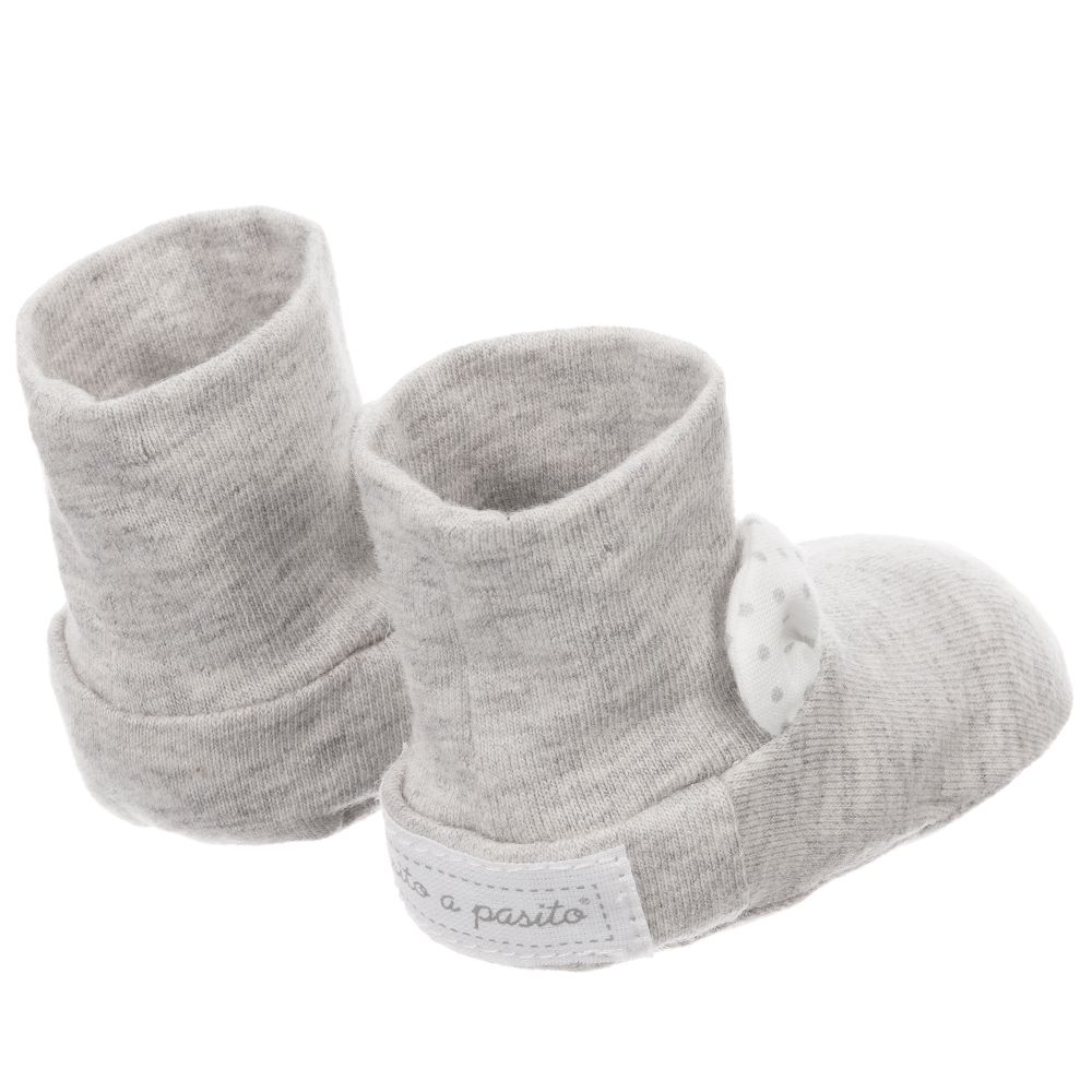 Pasito a Pasito-Grey NORMANDIE Baby Booties | Childrensalon Outlet
