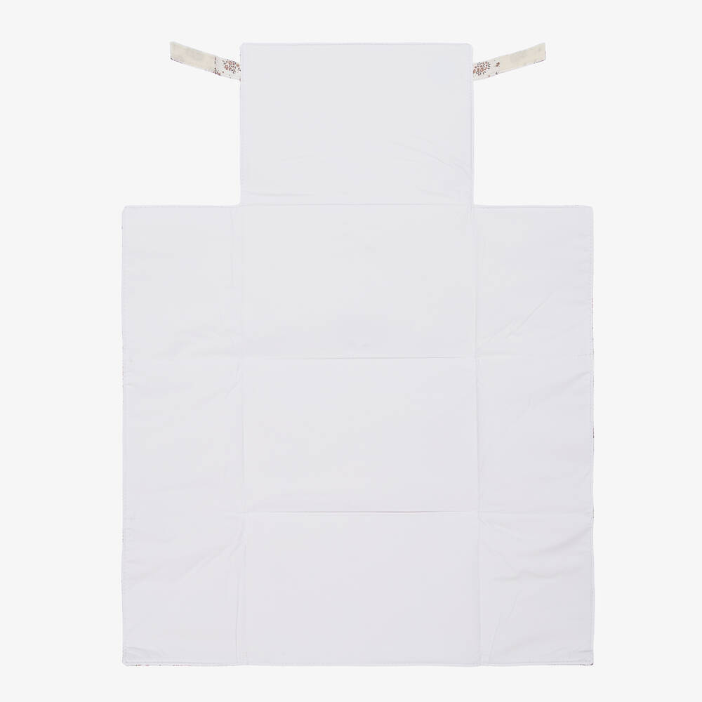 Pasito a Pasito-Ivory Floral Baby Changing Mat (70cm) | Childrensalon Outlet