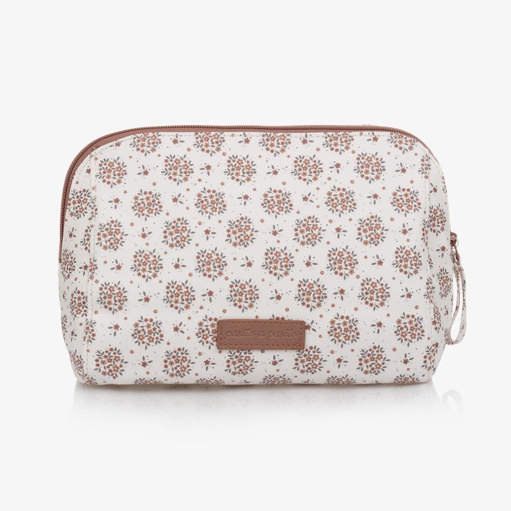 Pasito a Pasito - Ivory Floral Wash Bag (21cm) | Childrensalon