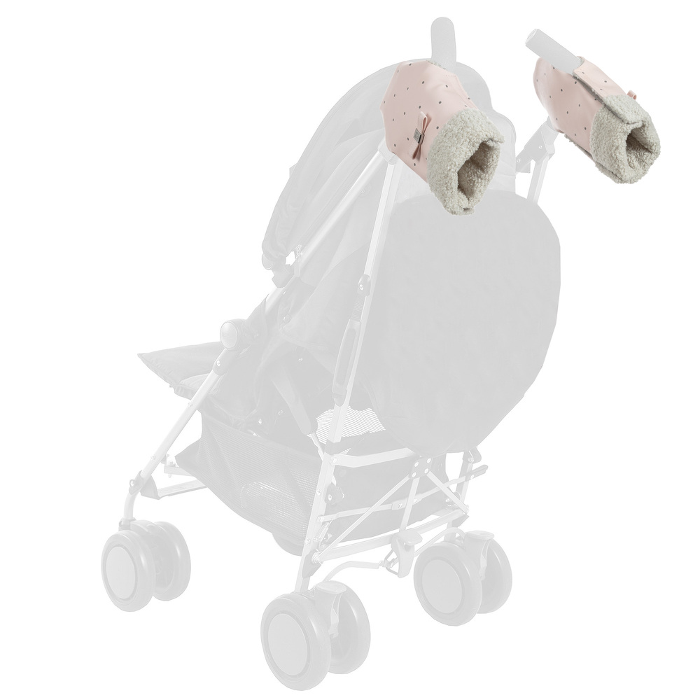 Pasito a Pasito-Pink & Grey Stroller Mittens | Childrensalon Outlet