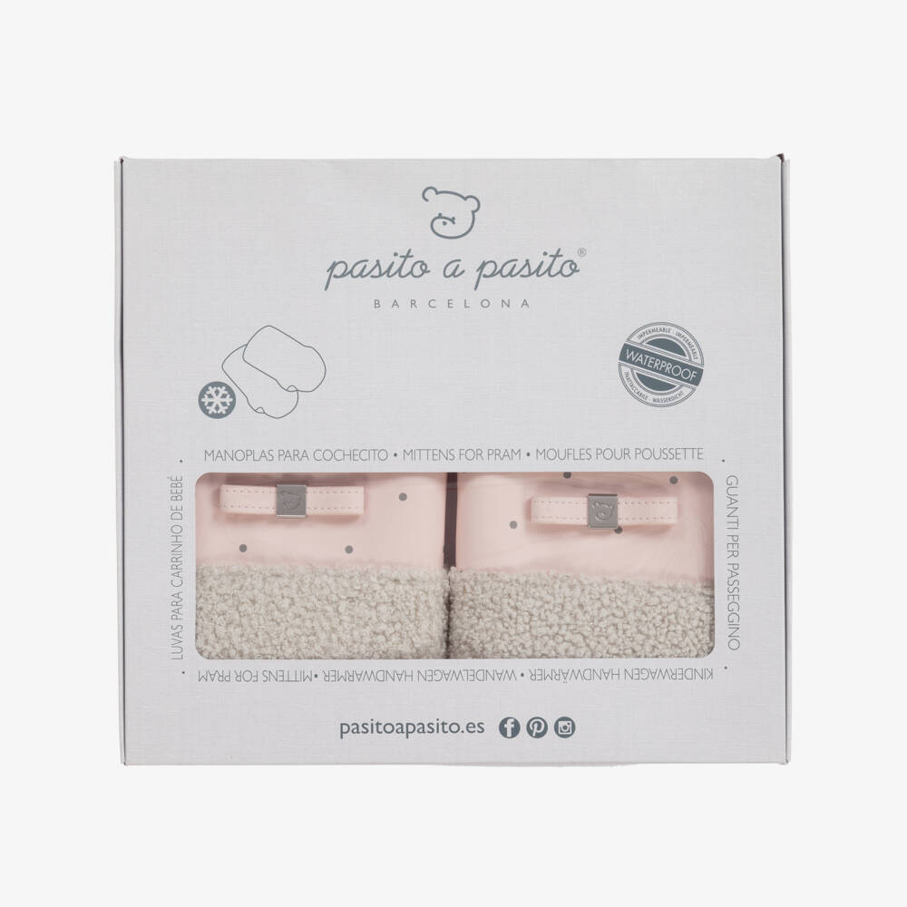 Pasito a Pasito-Pink & Grey Stroller Mittens | Childrensalon Outlet
