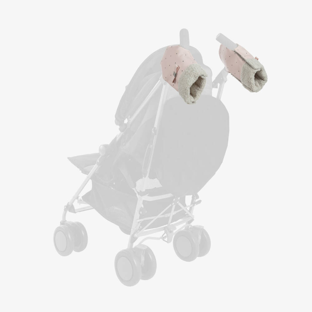 Pasito a Pasito-Pink & Grey Stroller Mittens | Childrensalon Outlet