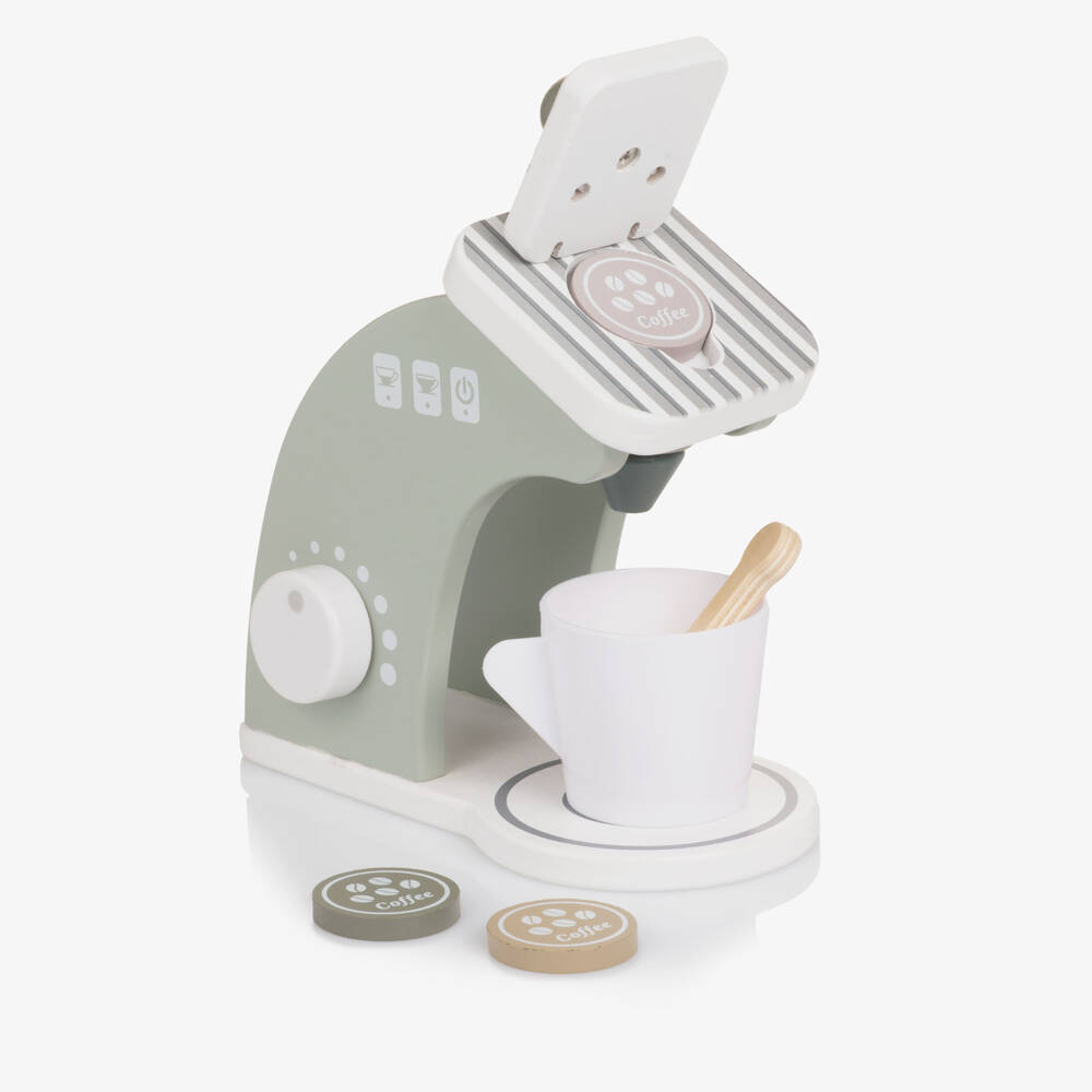 Pasito a Pasito-Sage Green Wooden Coffee Machine Toy (15cm) | Childrensalon Outlet