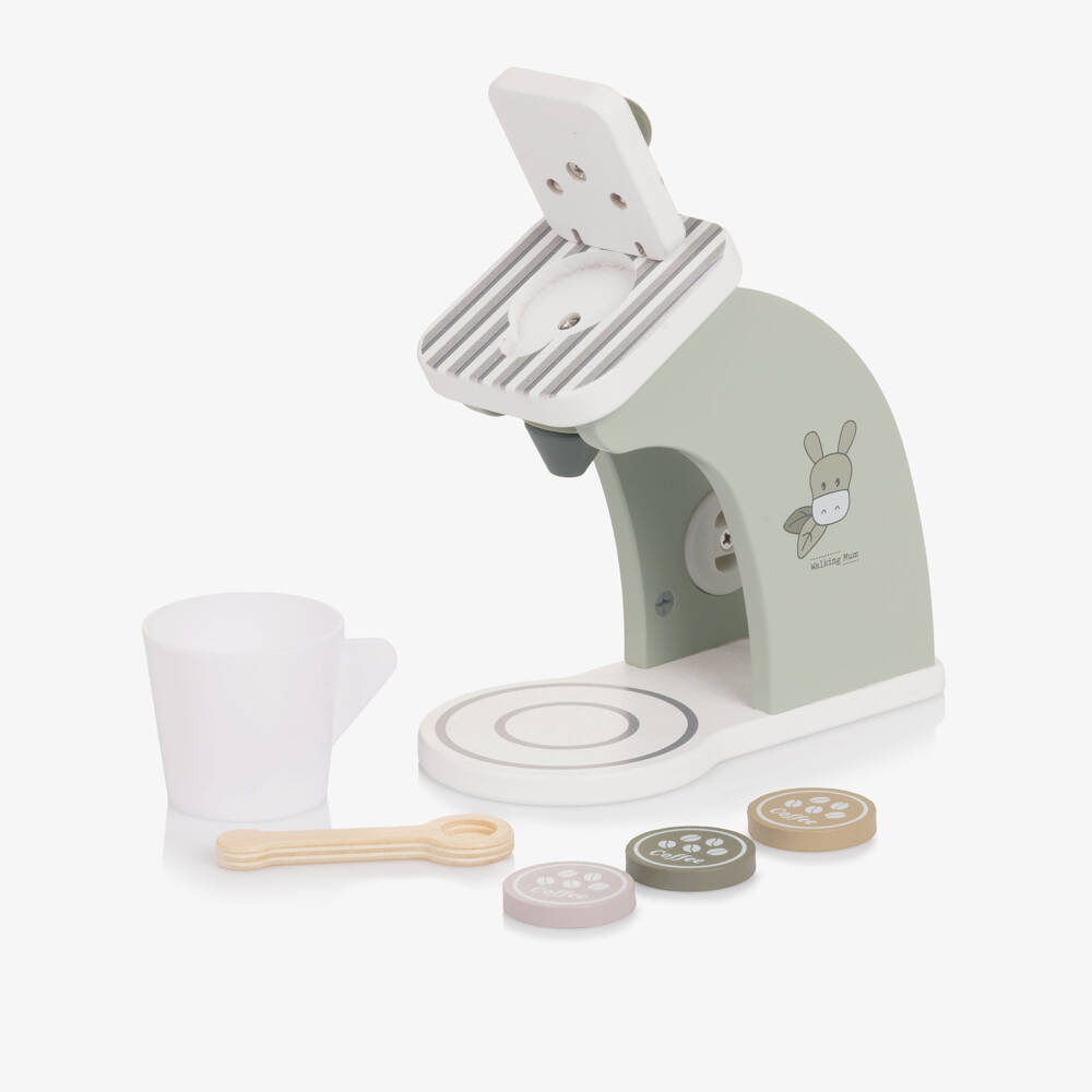 Pasito a Pasito-Sage Green Wooden Coffee Machine Toy (15cm) | Childrensalon Outlet