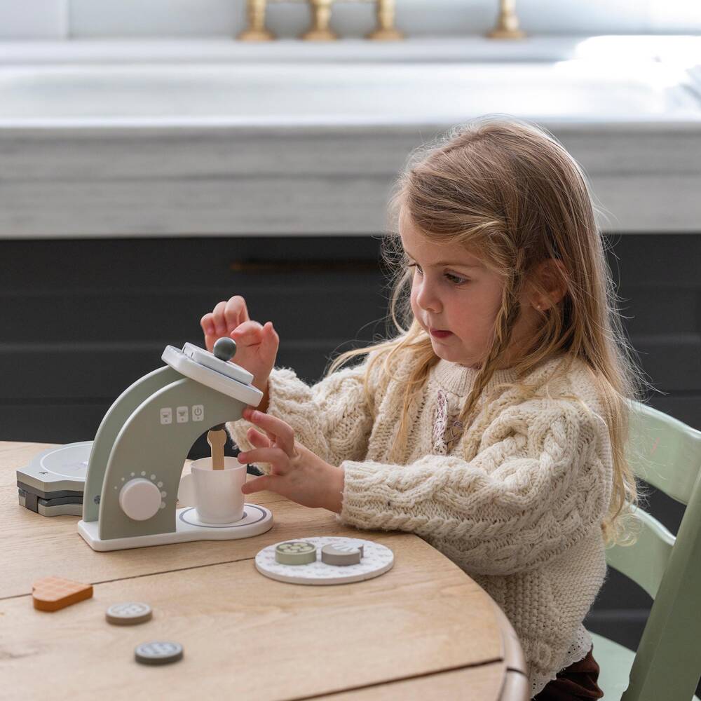 Pasito a Pasito-Sage Green Wooden Coffee Machine Toy (15cm) | Childrensalon Outlet