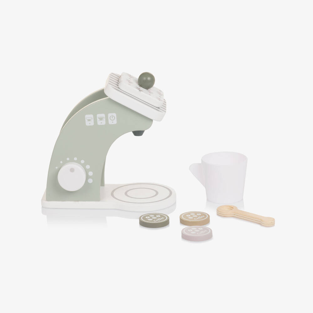 Pasito a Pasito-Sage Green Wooden Coffee Machine Toy (15cm) | Childrensalon Outlet