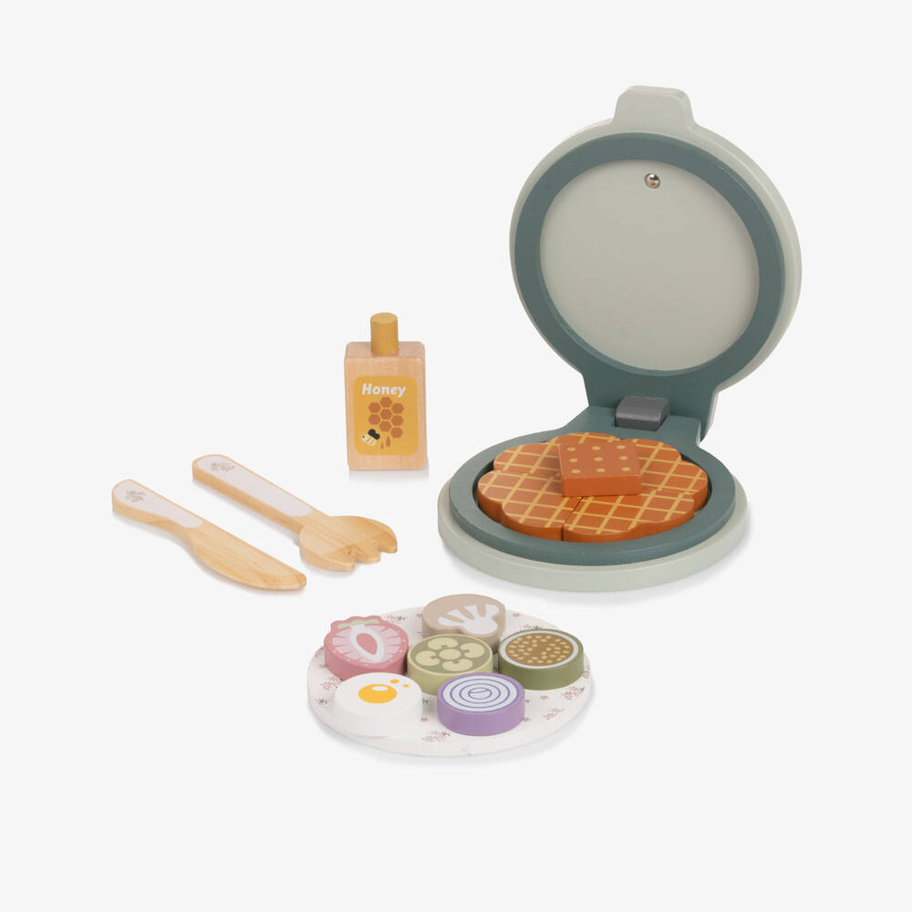Pasito a Pasito-Sage Green Wooden Waffle Maker Toy (16cm) | Childrensalon Outlet
