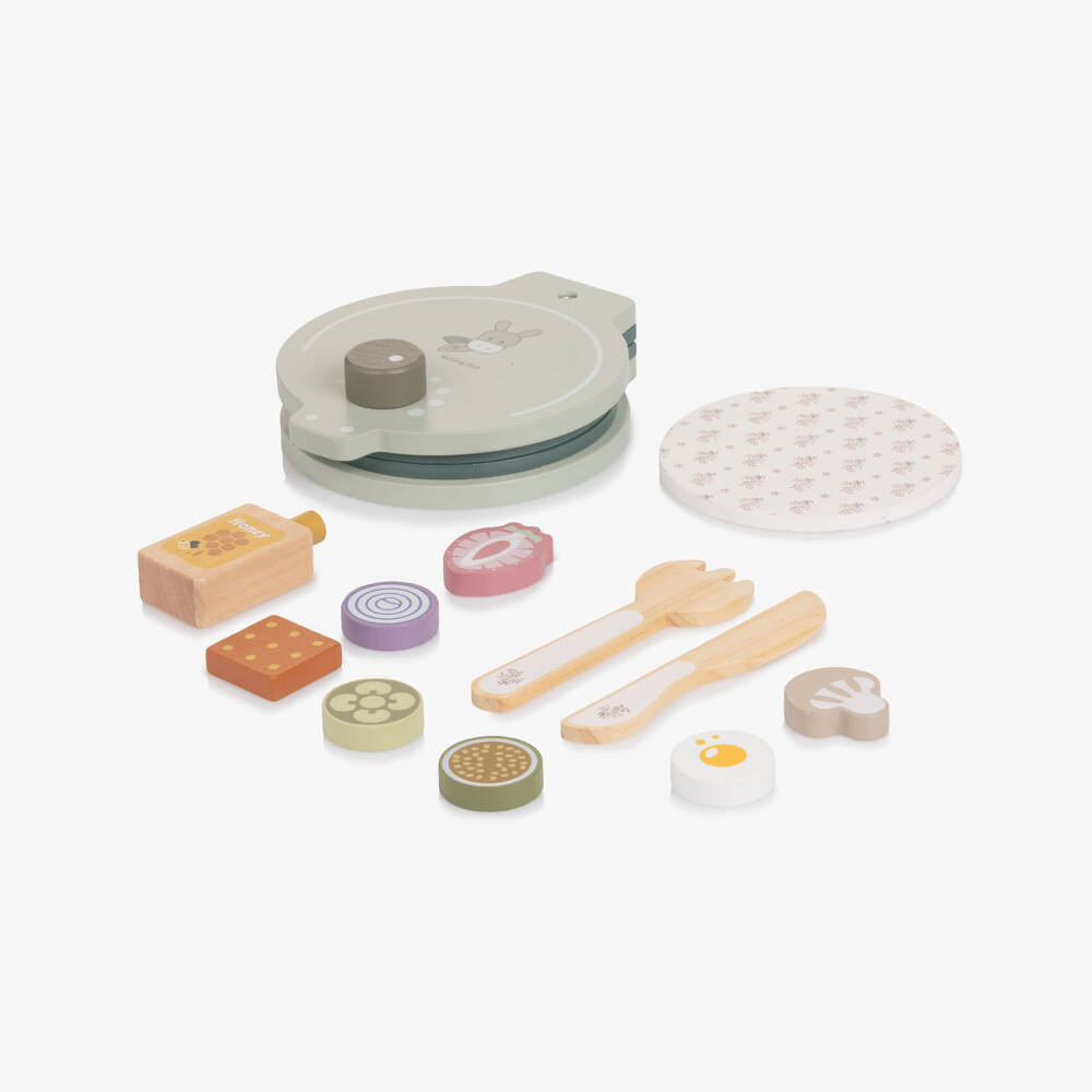 Pasito a Pasito-Sage Green Wooden Waffle Maker Toy (16cm) | Childrensalon Outlet