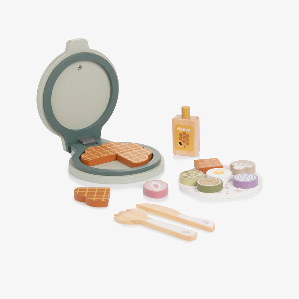 Pasito a Pasito-Sage Green Wooden Waffle Maker Toy (16cm) | Childrensalon Outlet