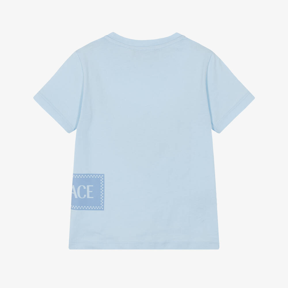 Versace-Pastel Blue Cotton Vintage Logo T-Shirt | Childrensalon Outlet