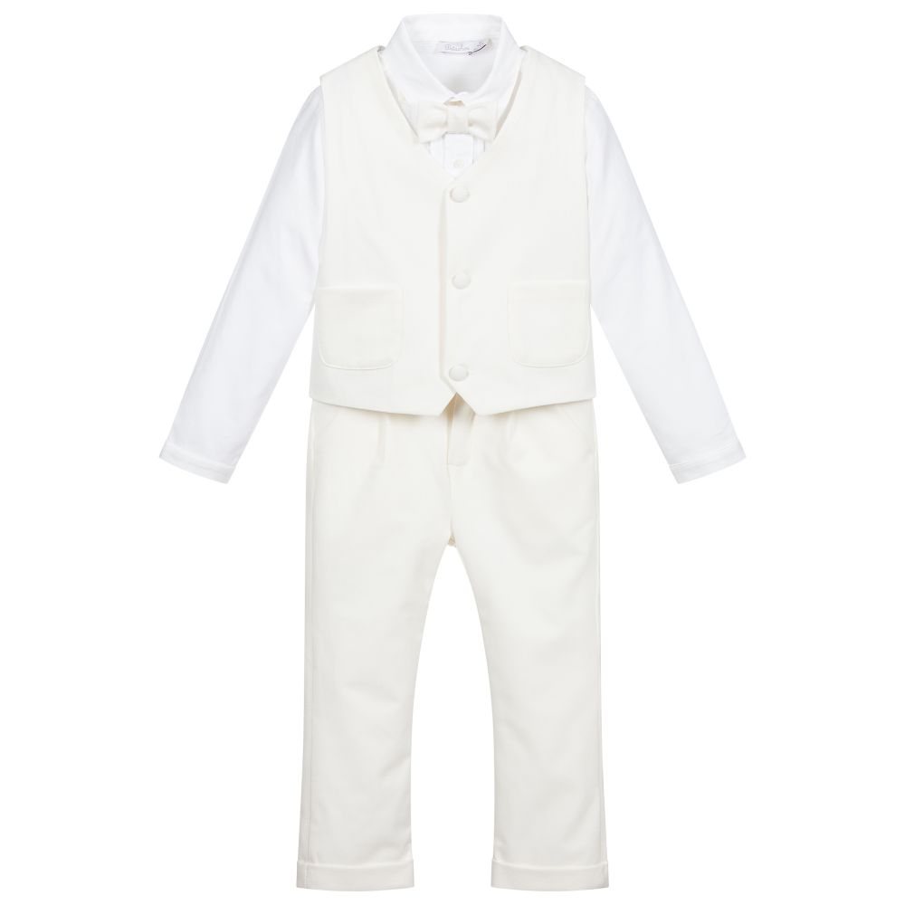 Patachou 3 Piece Ivory Velvet Suit Childrensalon Outlet