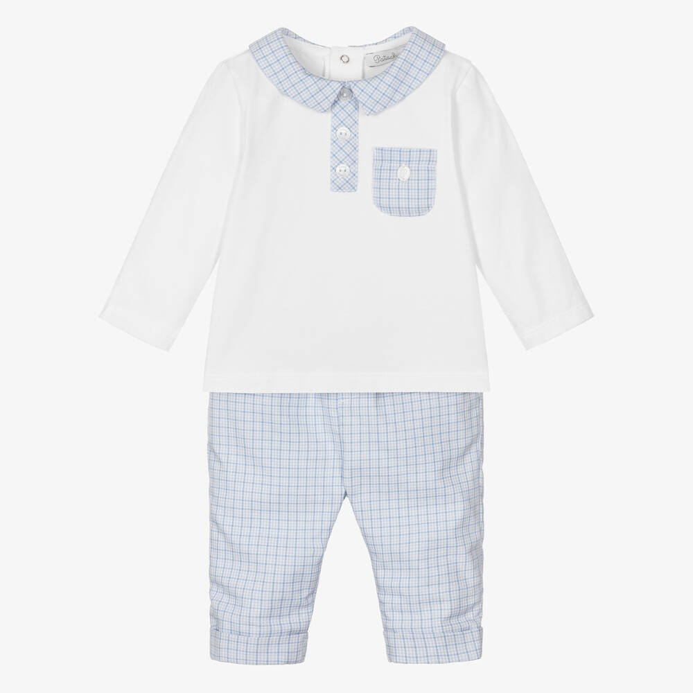 Patachou - Ensemble pantalon bleu en coton | Childrensalon