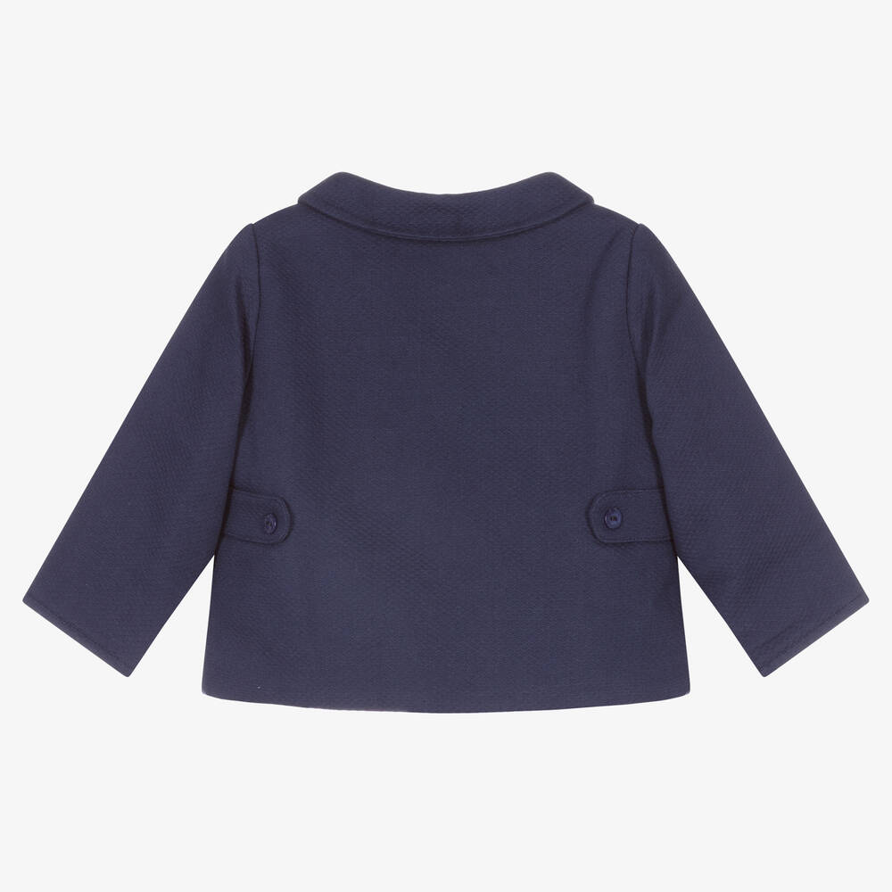 Patachou-Baby Boys Blue Cotton Jacket | Childrensalon Outlet