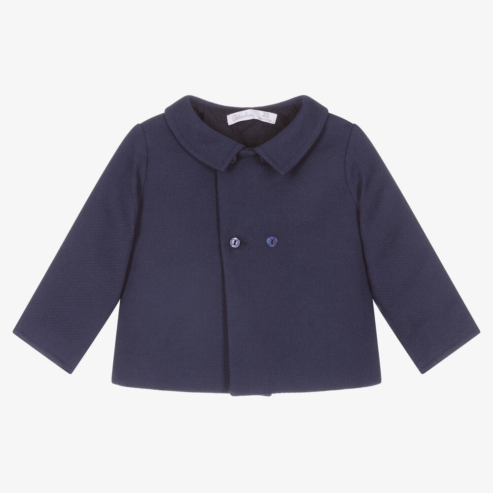 Patachou-Baby Boys Blue Cotton Jacket | Childrensalon Outlet