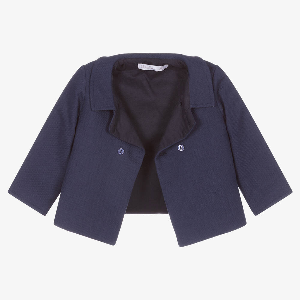 Patachou-Baby Boys Blue Cotton Jacket | Childrensalon Outlet