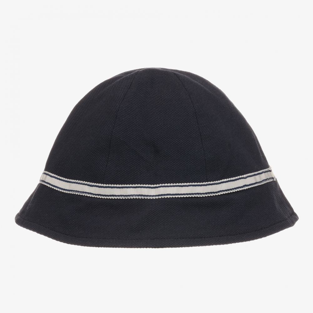 Patachou-Baby Boys Blue Cotton Sun Hat | Childrensalon Outlet
