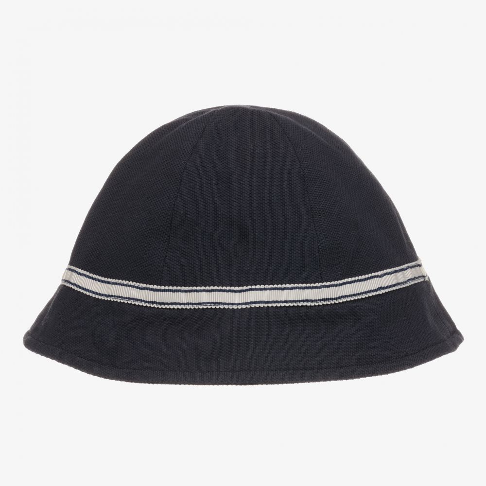 Patachou - Baby Boys Blue Cotton Sun Hat | Childrensalon