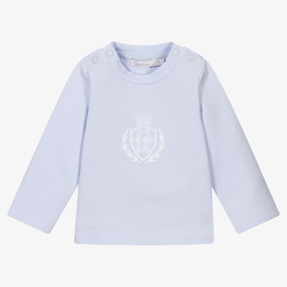 Patachou - Baby Boys Blue Cotton Top  | Childrensalon