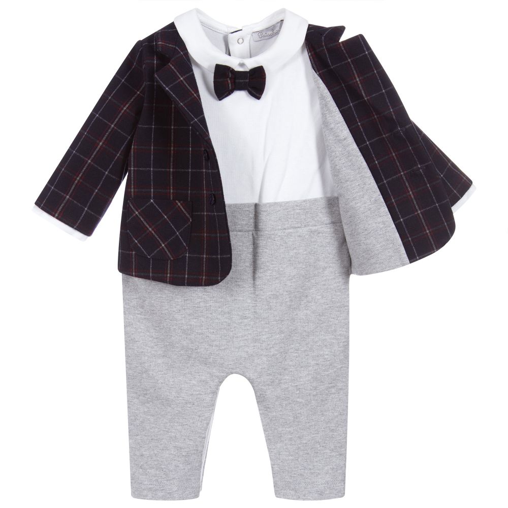 Patachou Pyjama Ecossais Bleu Bebe Garcon Childrensalon Outlet