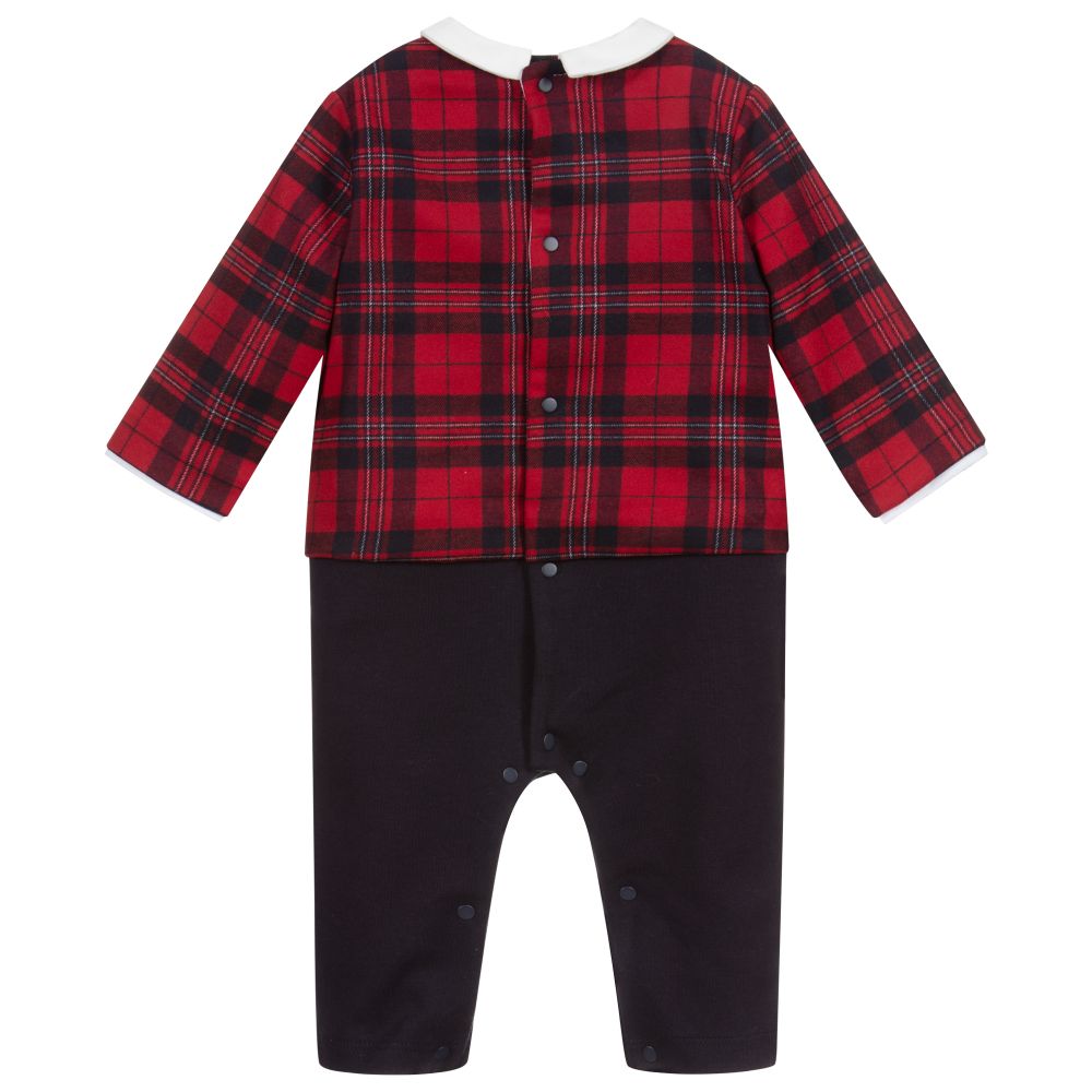 Patachou Baby Boys Red Tartan Romper